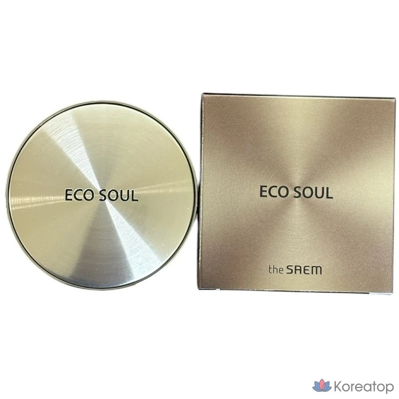 Тональный крем The Saem Eco Soul Luxury Gold Pact 9 г (SPF30), № 23, натуральный бежевый, 1 шт.