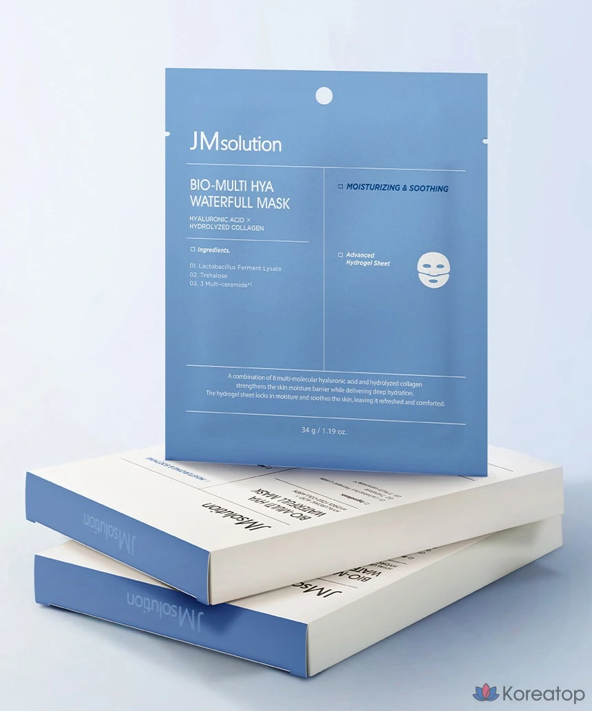 Набор масок JM Solution Bio Multi Hia Waterful Mask Pack 34 г, 1 шт., 4 упаковки.