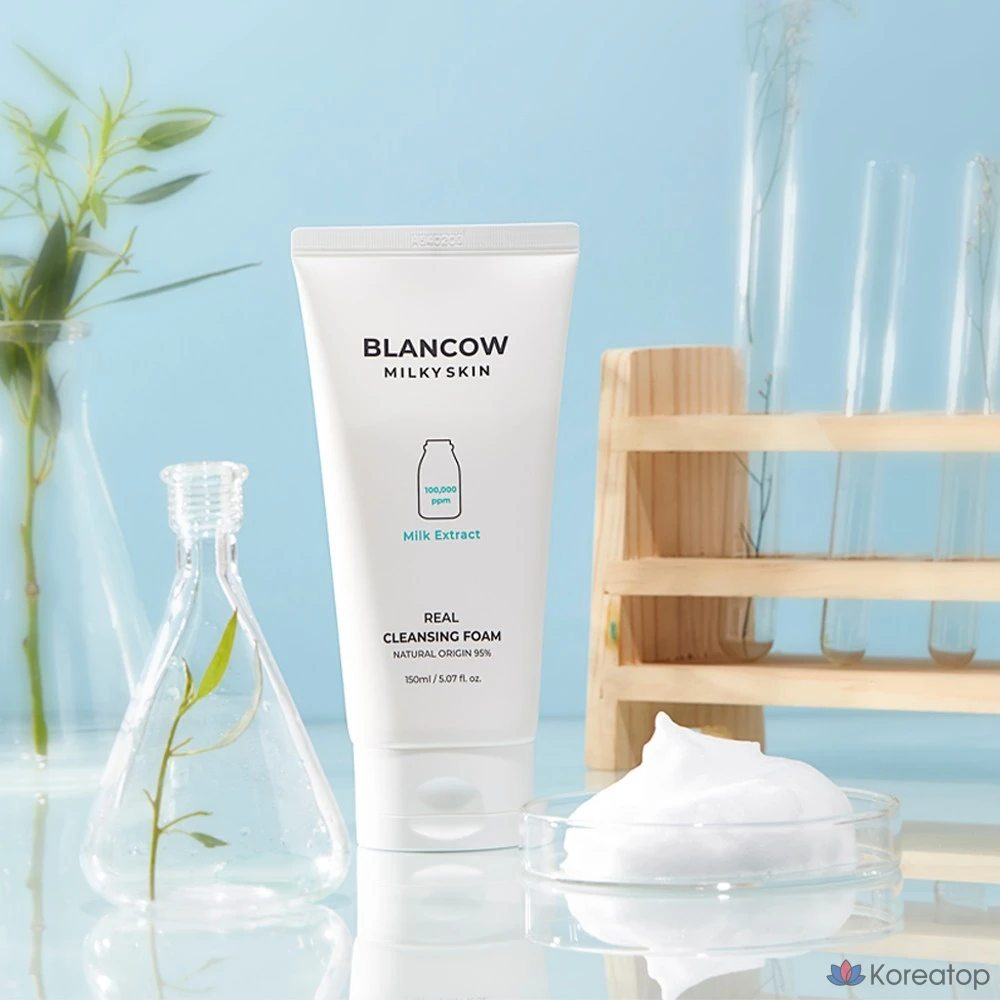 Очищающая пенка Blancow Real Milk Cleansing Foam, 1 шт., 150 мл.