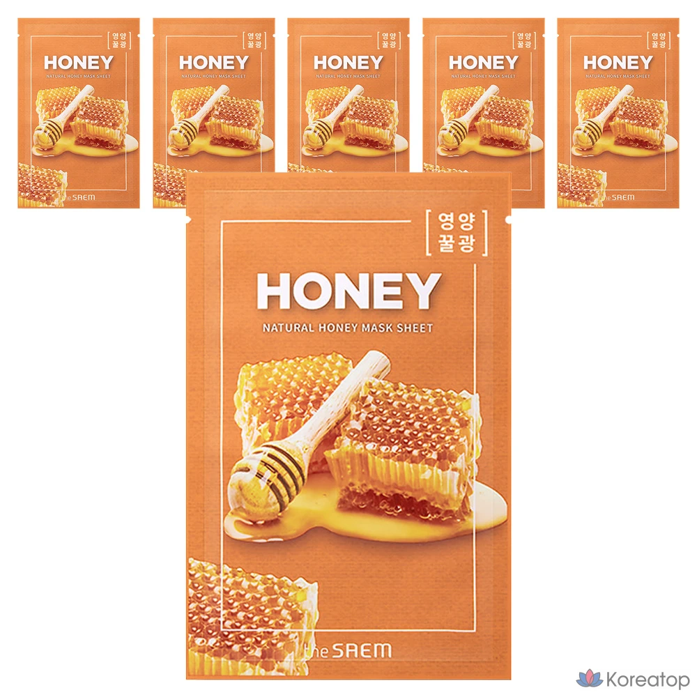 Маска-салфетка The Saem Natural Honey Mask Sheet, 21 мл, 1 упаковка, 6 штук.