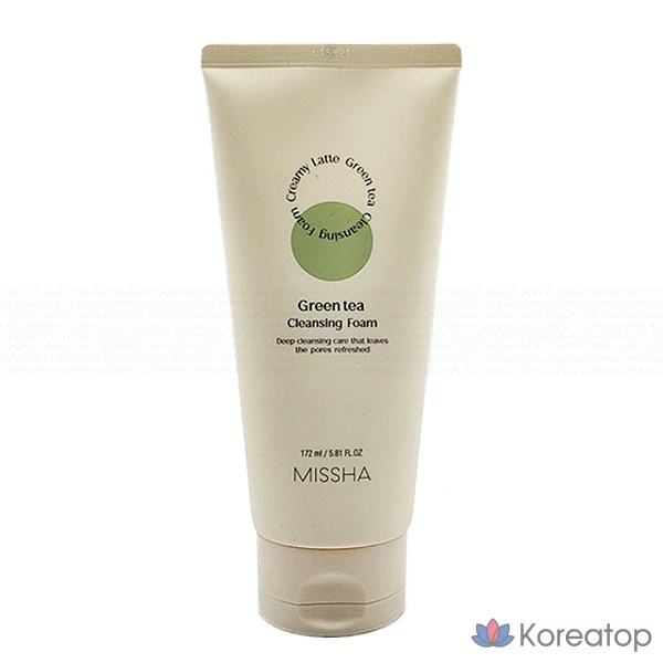Очищающая пенка для лица Missha Creamy Latte с зеленым чаем, 172 мл, 1 шт.