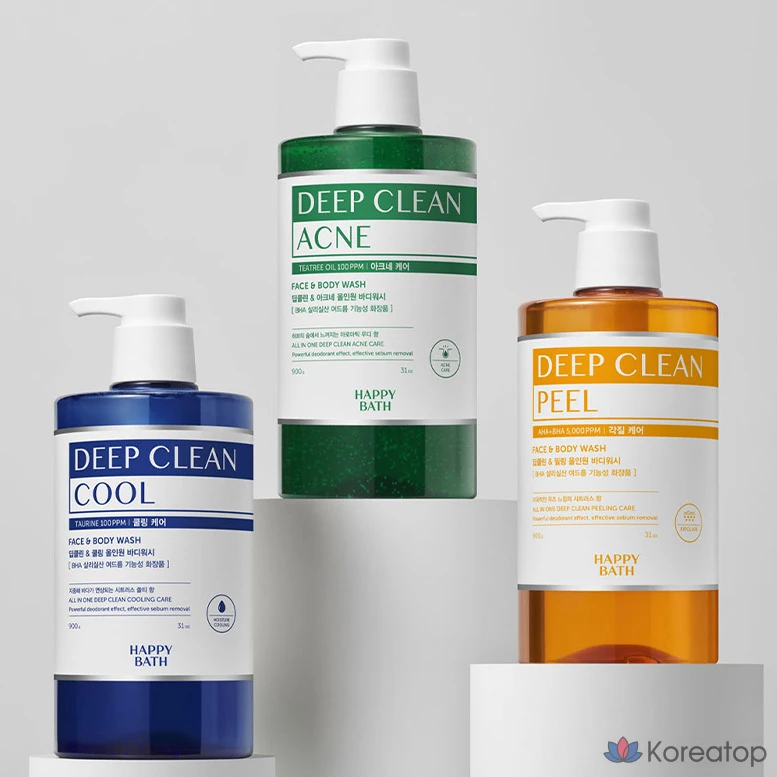 Гель для душа Happy Bath Deep Clean Tea Tree Acne Care All-in-One с ароматом древесных нот, 900 г, 1 шт.