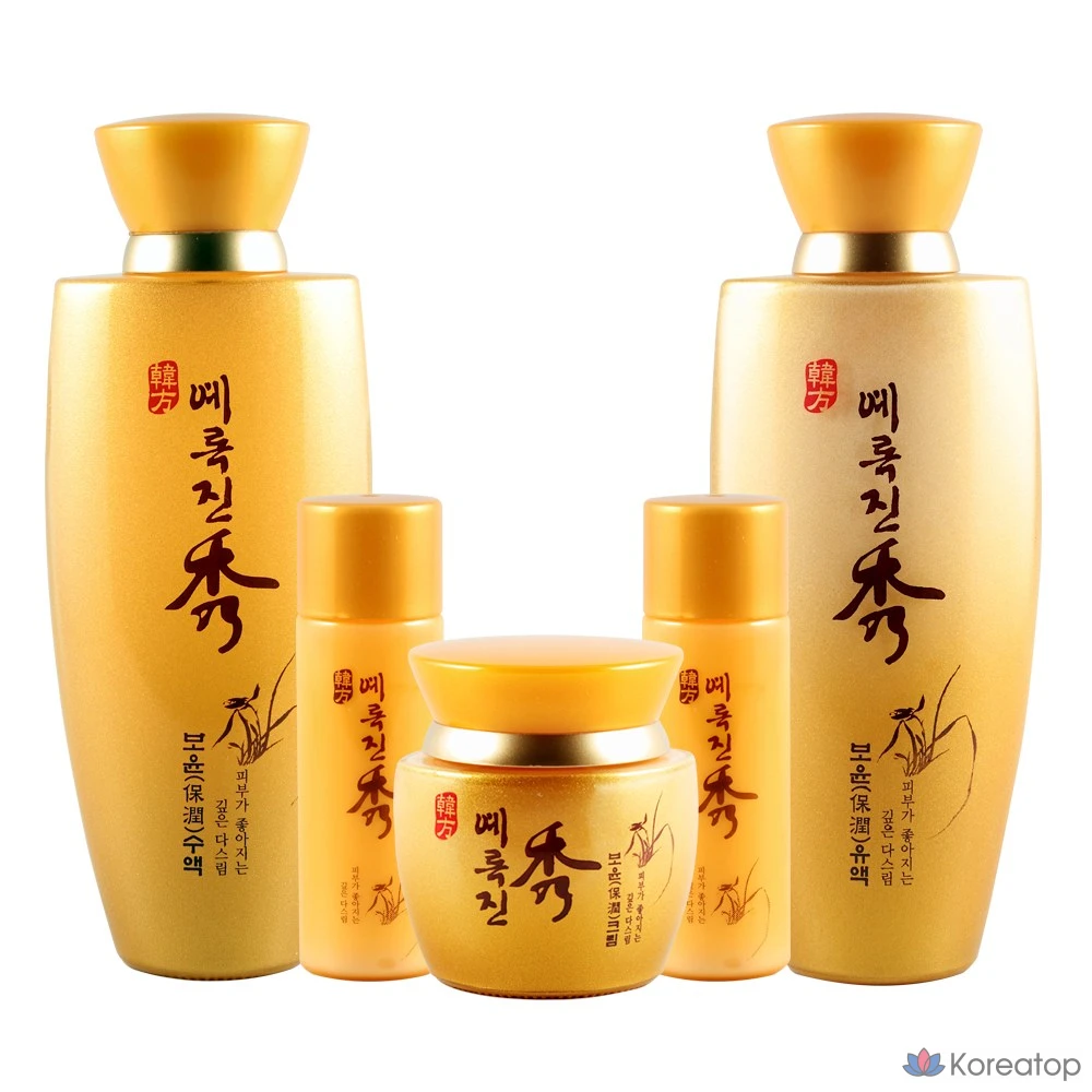 Набор для ухода Jigott Yerokjinsu Hanbang 3-piece Set (Toner + Lotion + Cream + Toner Sample + Lotion Sample), 1 шт.