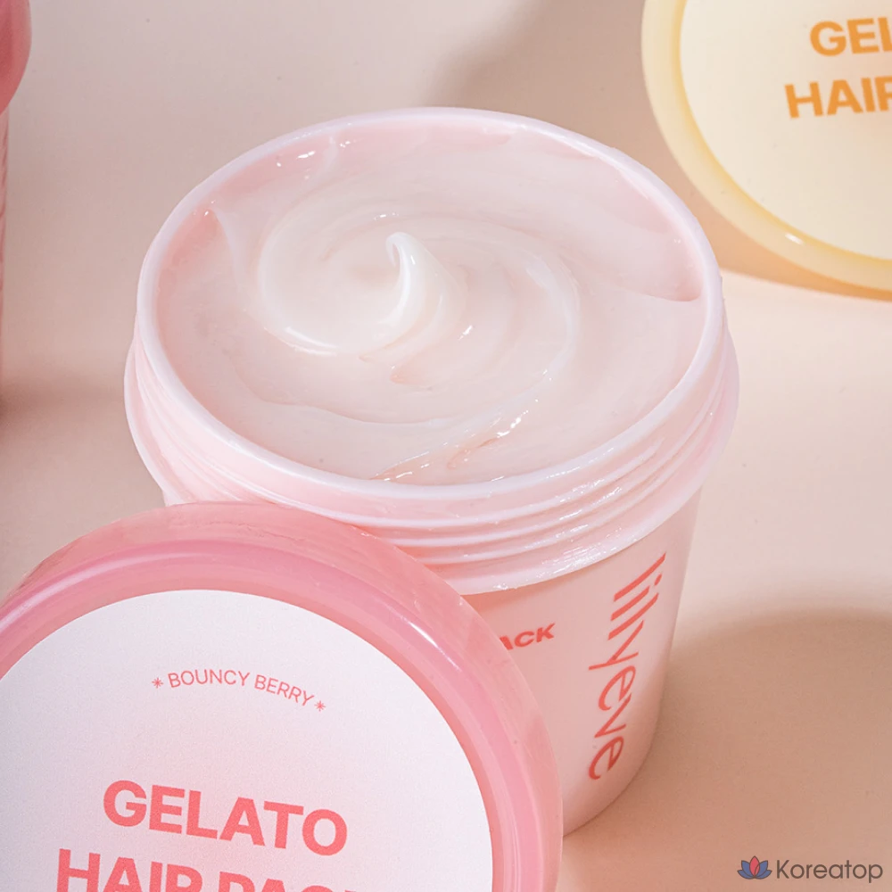 Восстанавливающая маска для волос Lilyeve Repair Gelato Hair Pack Bouncy Berry с высокой концентрацией протеина для поврежденных волос, содержит экстракт морских водорослей, 1 шт., 200 мл