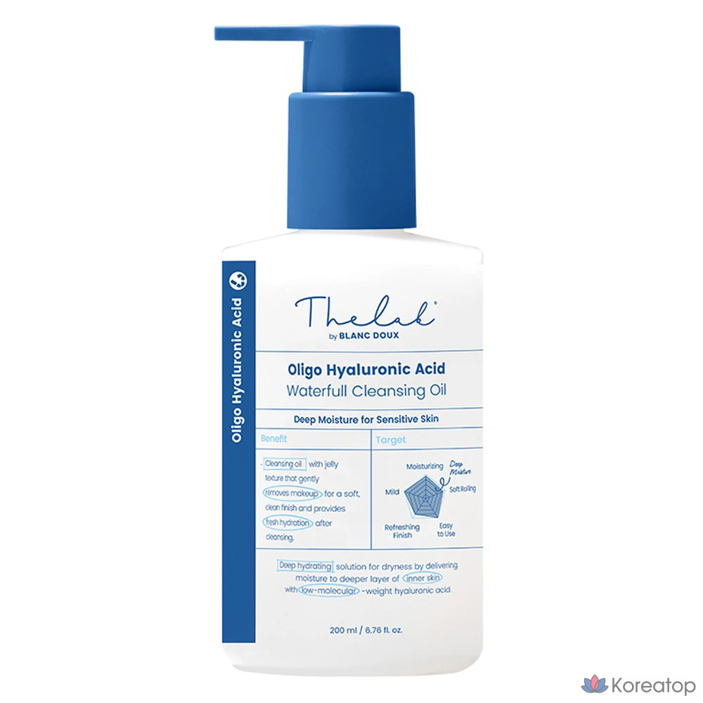 Очищающее масло с гиалуроновой кислотой THE LAB by blanc doux Oligo Waterful, 1 шт., 200 мл