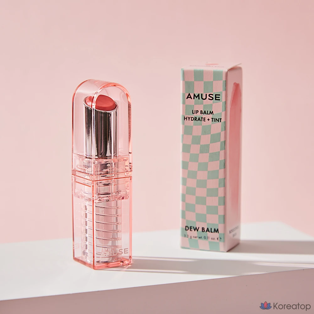 Бальзам для губ AMUSE Dew Lip Balm, оттенок 02 Peach Balm, 3.2 г, 1 шт.