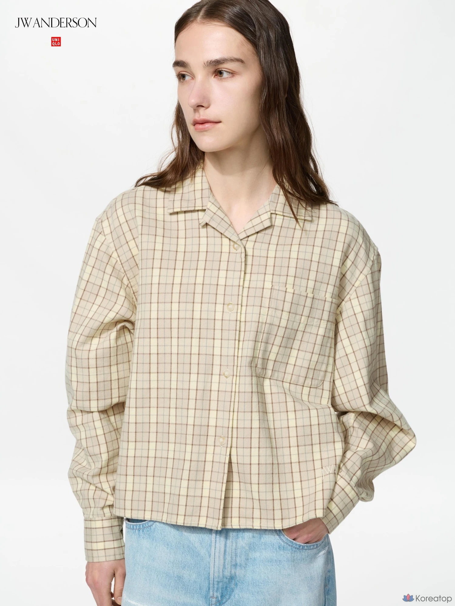 Рубашка Uniqlo Flannel Boxy Shirt (Check) B, в клетку