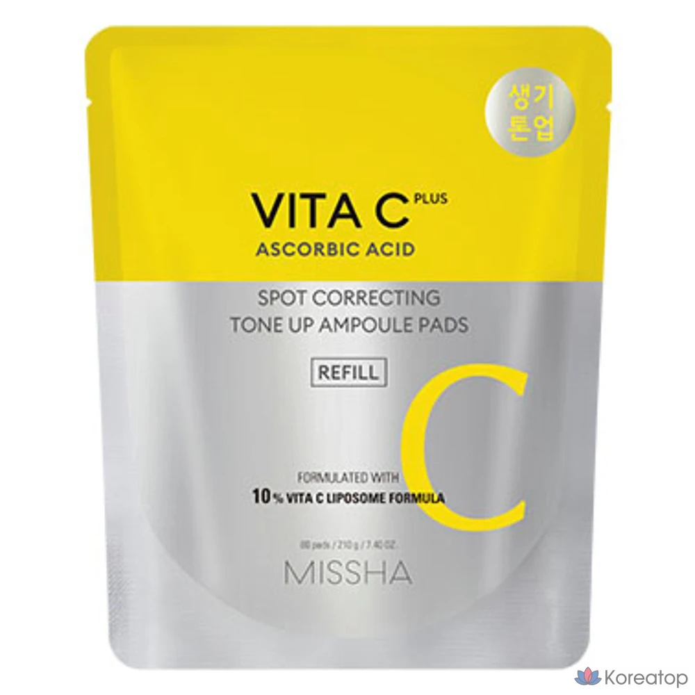 Сменные ампулы Missha Vita C Plus Spot C Tone-Up, 210 г, 80 листов, 1 шт.