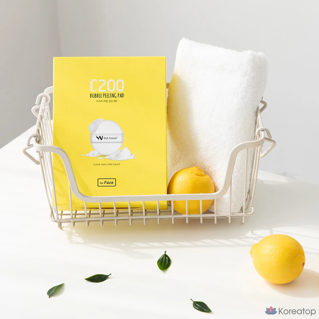 Отшелушивающая подушечка Wish Formula C200 Bubble Peeling Pad, 1 лист (15 мл/1 лист) / Ферментированный пилинг и уход с витамином С одновременно. Запатентованная витаминная пилинг-подушечка, 1 шт.