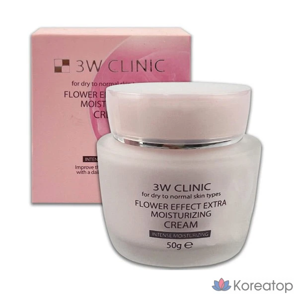 Увлажняющий крем 3W Clinic Flower Effect Extra Moisturizing Cream 50 г - TJ Cosmetics Увлажняющий крем для кожи, 1 г, 1 шт.