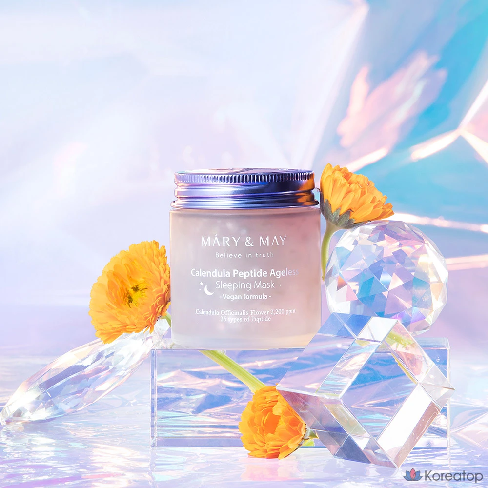 Маска для лица Mary&May Calendula Peptide Ageless Sleeping Mask, 110 г, 4 шт., фото 6