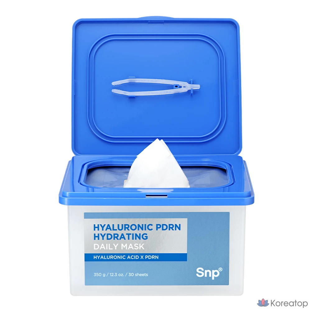 Увлажняющая маска для лица SNP с гиалуроновой кислотой и PDRN, 1 упаковка, 30 штук.