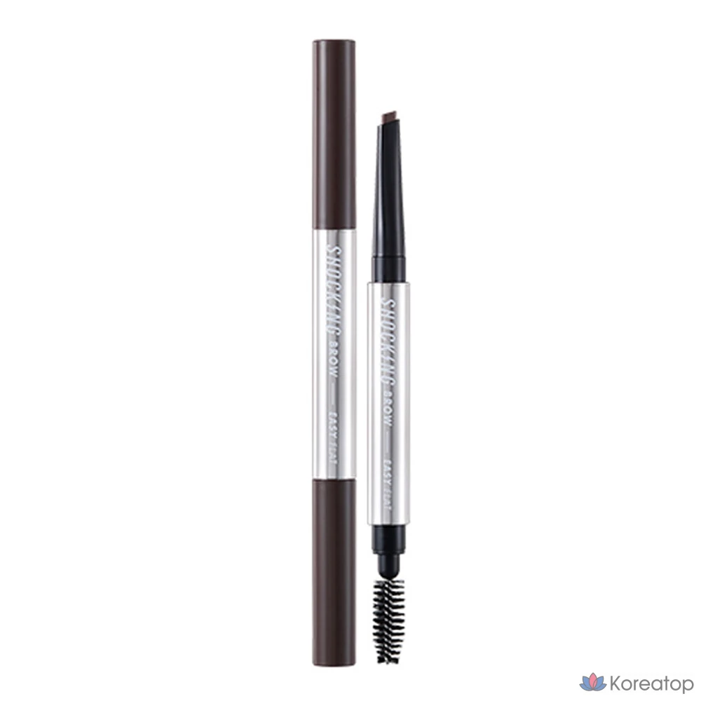 Тональный карандаш для бровей Tony Moly The Shocking Brow Easy Flat, 0,5 г, темно-коричневый, 1 шт.