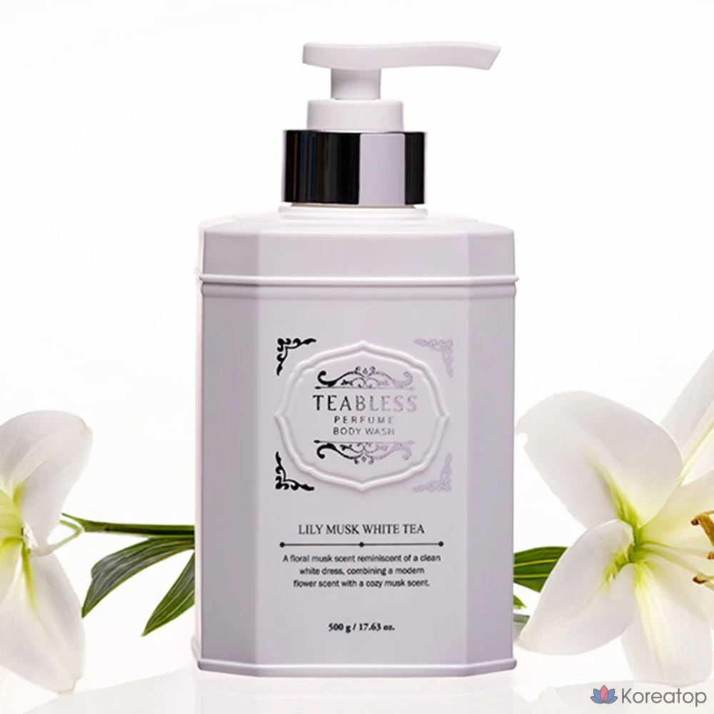 Гель для душа TEABLESS с ароматом белого чая, лилии и мускуса, 500 г, 1 упаковка.
