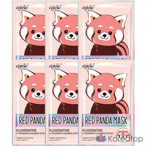 Набор масок красной панды из 4 сезона Epielle, 1 или 6 штук.