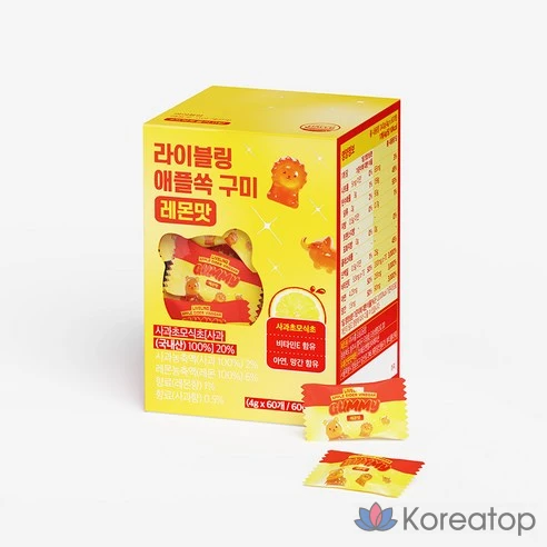 Желейные таблетки с яблочным уксусом Asabi Vitamin Jelly Libling Applessok Yellow, 240 г