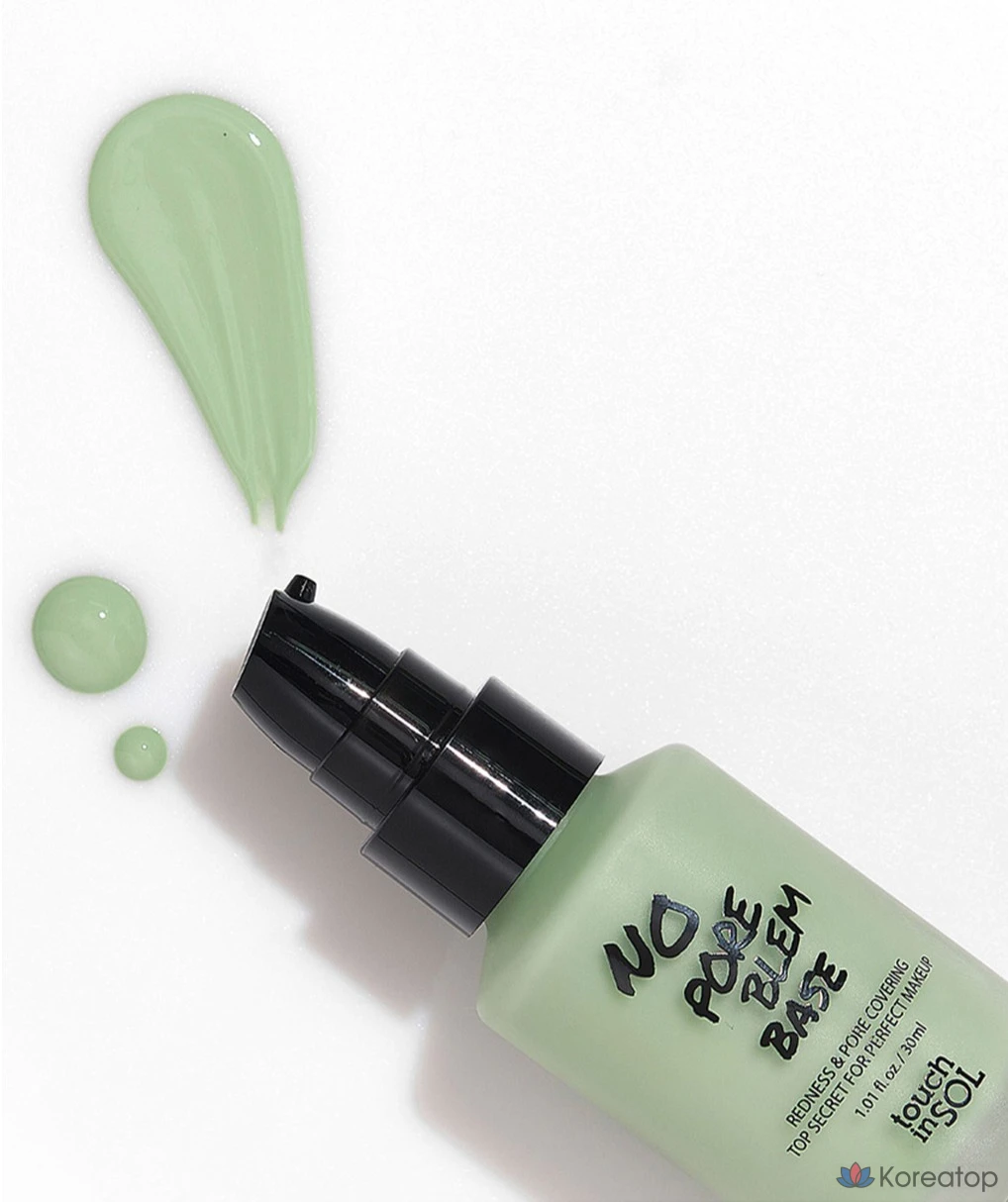 Touch in Sol No Pore Blemish Redness Correcting Makeup Base, 30ml, Green, 1 шт.
