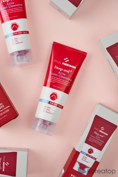 Пенка для умывания PAUL MEDISON Deep Red Acne Foam Cleansing, 155 мл, 1 шт.