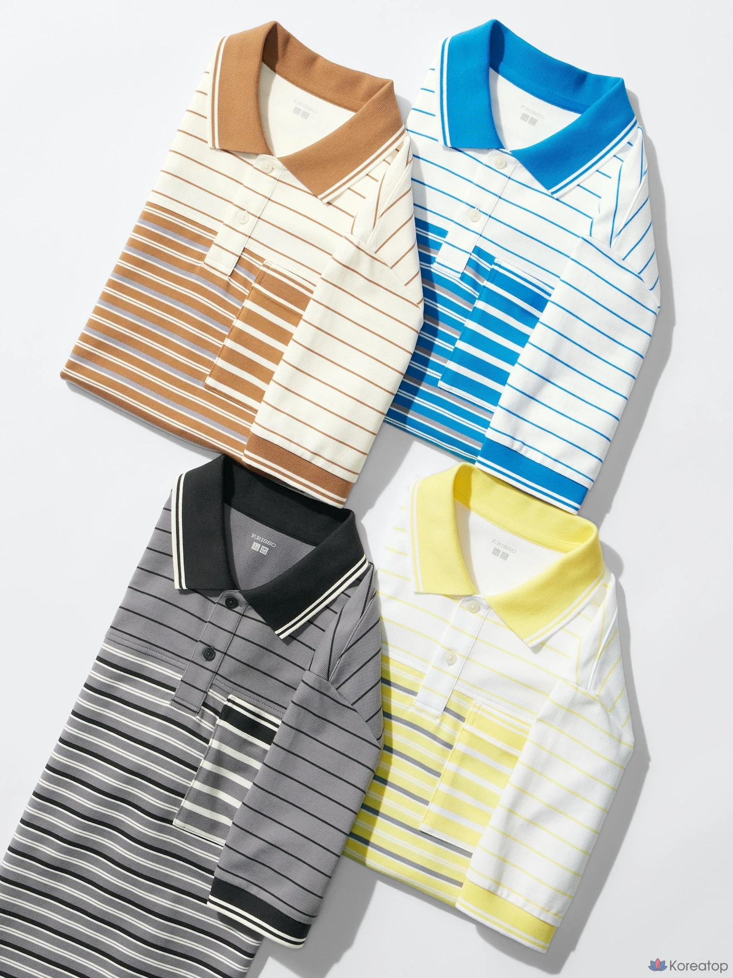 Рубашка поло Uniqlo Dry Pique Slim Fit Stripe