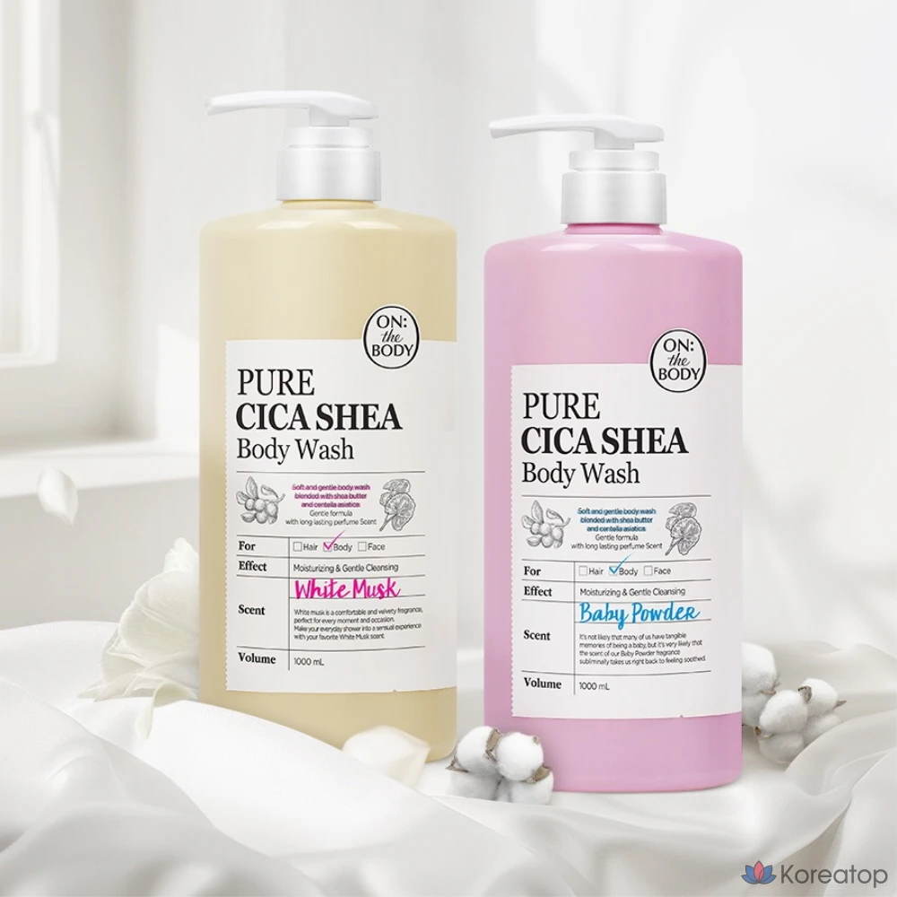 Гель для душа On the Body Pure Derma Shea с ароматом детской присыпки, 1 л, 1 шт.