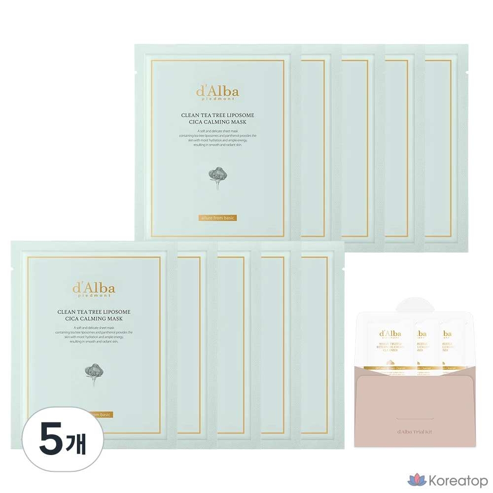Тканевая маска для лица d'Alba Clean Tea Tree Liposome Cica Calming Mask, 25 мл, 50 шт.