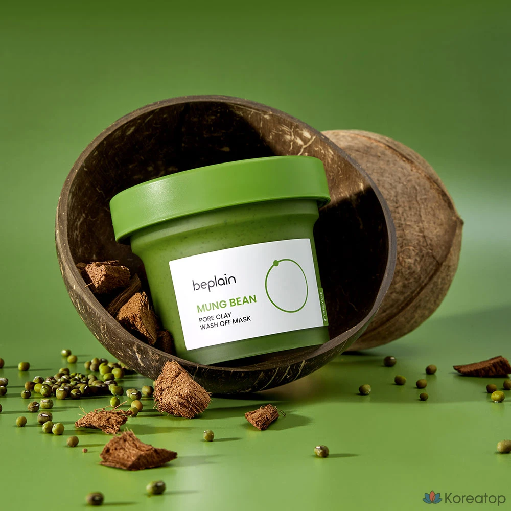 Глиняная маска для лица Beplain с экстрактом бобов мунг, 120 мл, 1 упаковка, 5 упаковок, фото 4