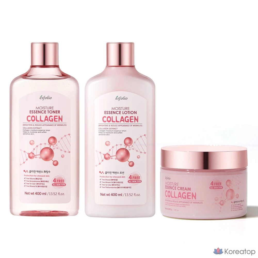 Набор Esfolio Collagen Basic из 3 средств (тоник + лосьон + крем), 1 шт.
