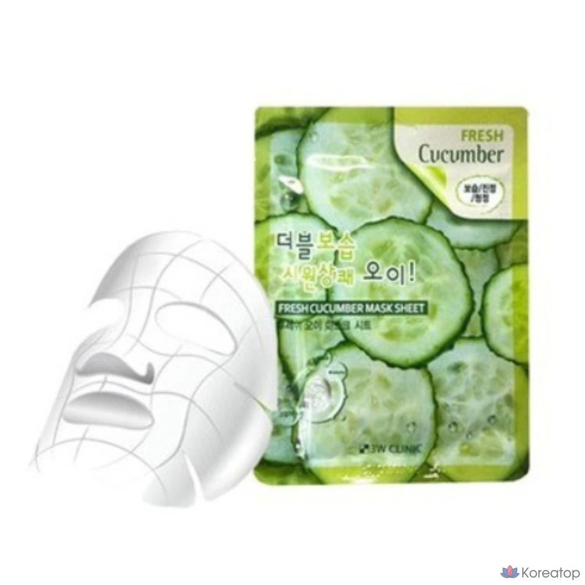 Тканевая маска для лица 3W Clinic Fresh Cucumber Mask, 1 упаковка, 10 листов