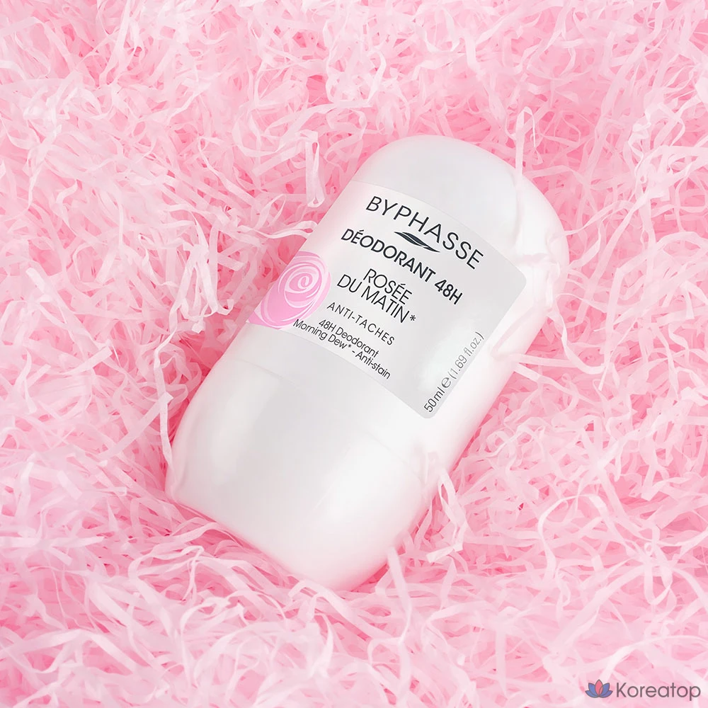 Дезодорант-ролик Byphasse Roll-On Deodorant 48H, аромат Rose, 50 мл, 1 шт.