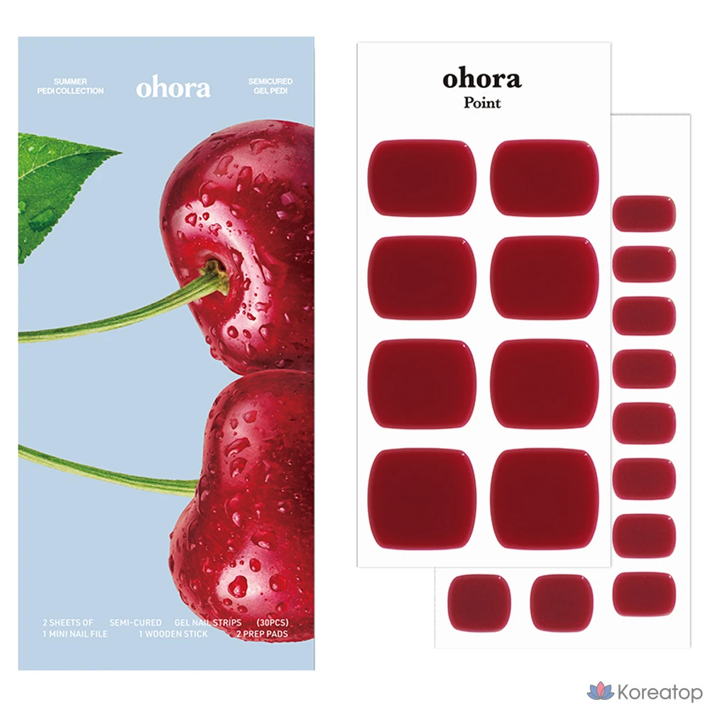 Педикюрные гель-полоски Ohora P Gel Pedi Strip, оттенок Cherry Jelly, 1 шт.