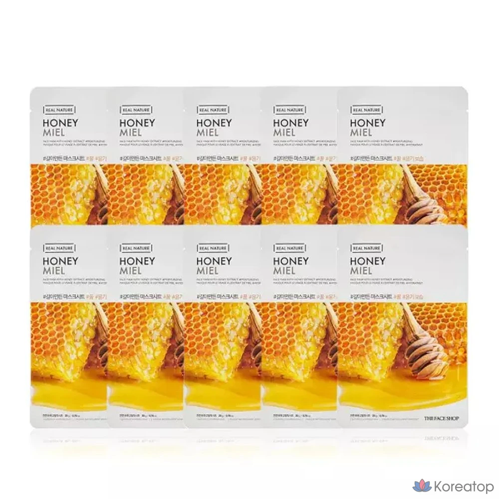 Тканевая медовая маска для лица The Face Shop 20 г, 10 листов, 1 упаковка