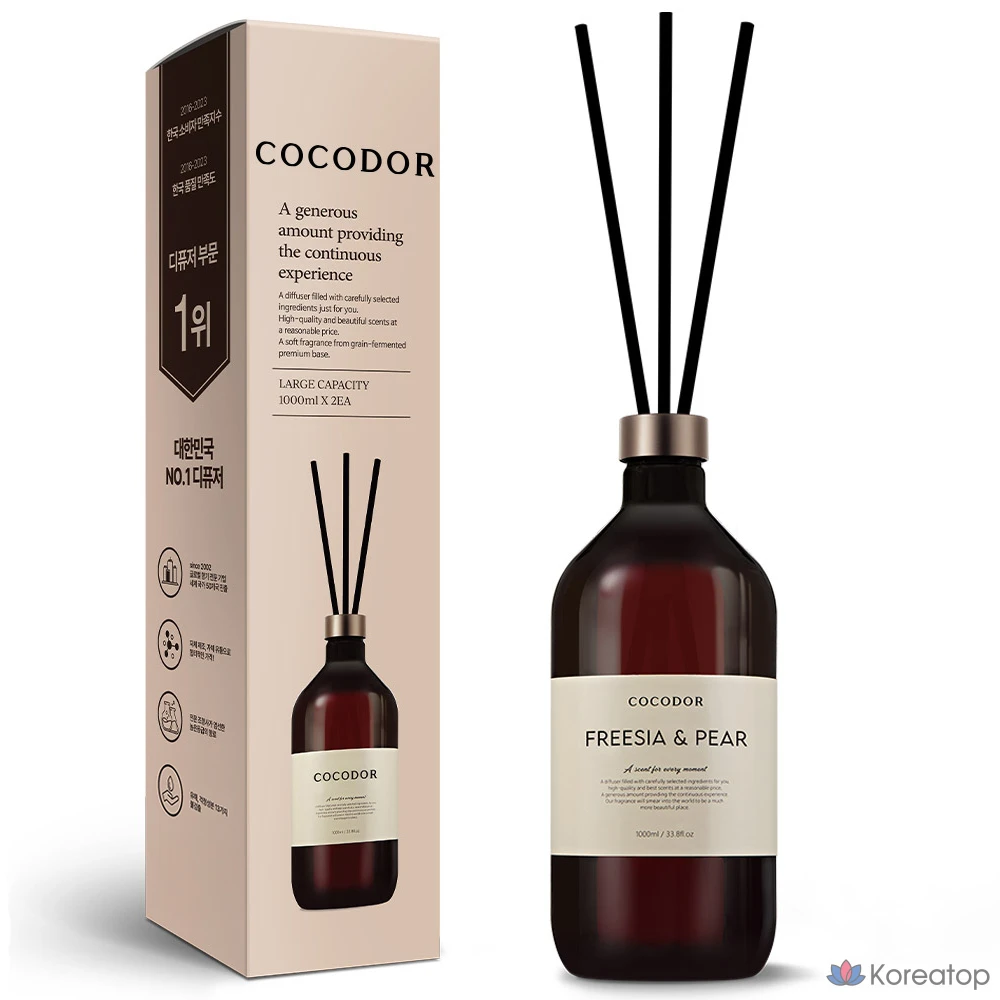 Диффузор для дома Cocodor Grande Diffuser, Freesia and Pear, 1 л, 1 шт.