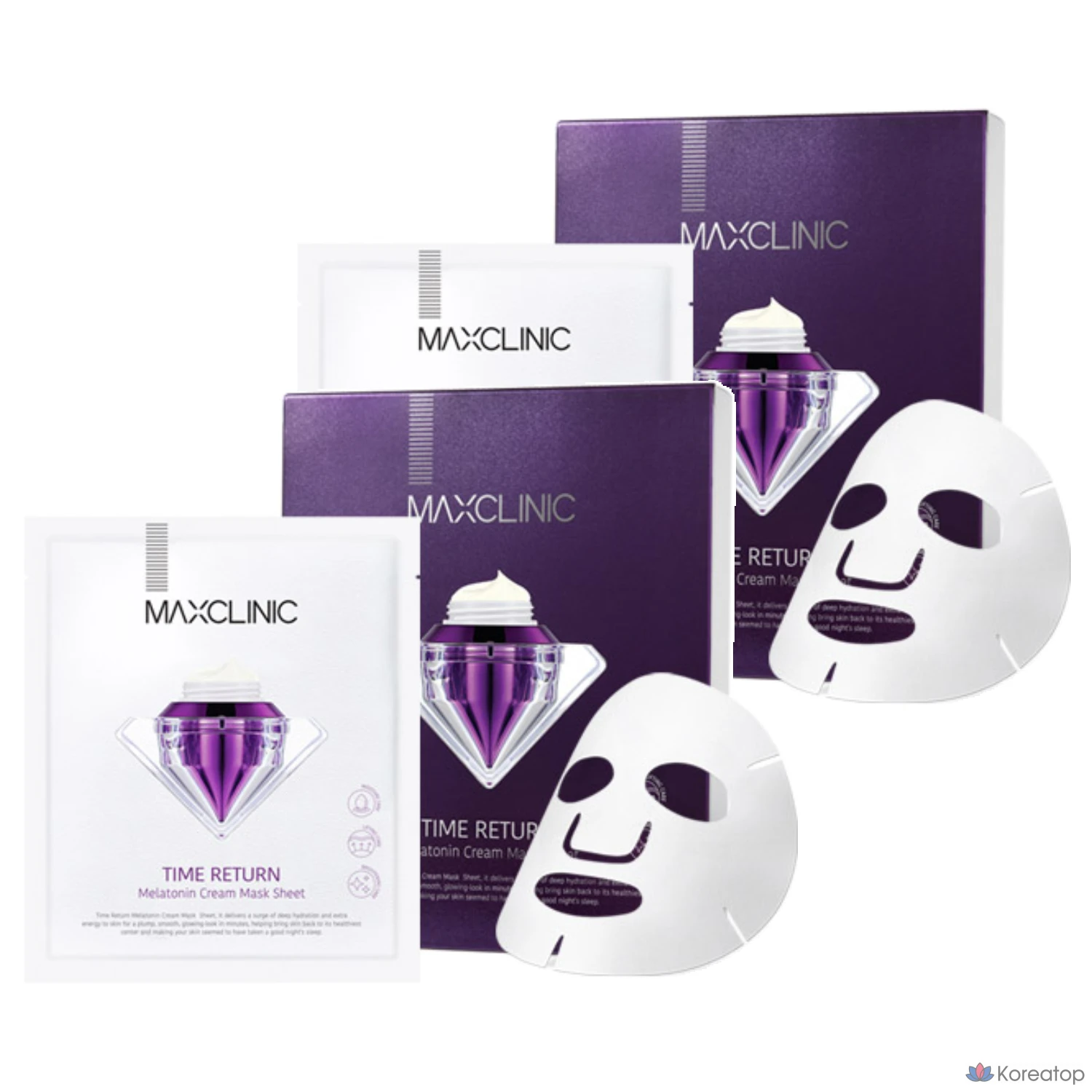 Тканевая маска для лица MAXCLINIC Time Return Melatonin Mask, 8 шт.