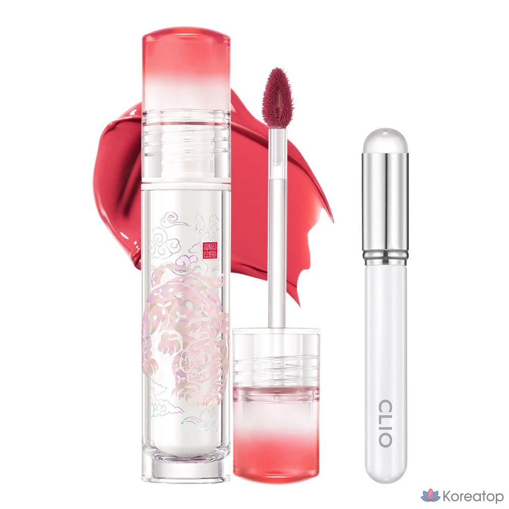 Тинт Clio Crystal Glam+кисточка для губ, 1 штука, 029 Red Cloud Red [Royal Edition]