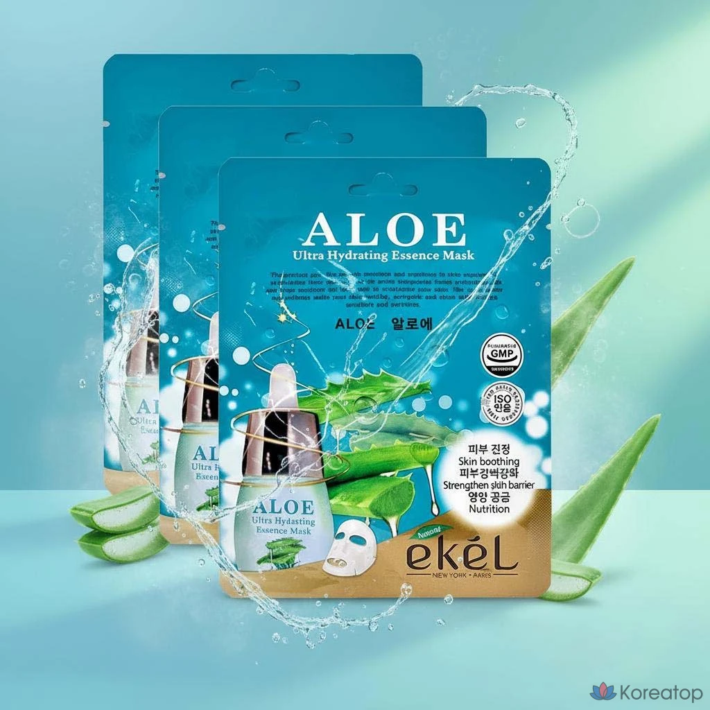 Ekel Aloe Ultra Hydrating Essence Mask, 25 мл x3 листа
