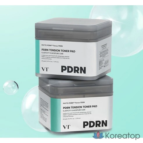 Тонизирующие диски VT Cosmetic PDRN Tension Toner Pads 170 мл, 60 листов, 2 шт.