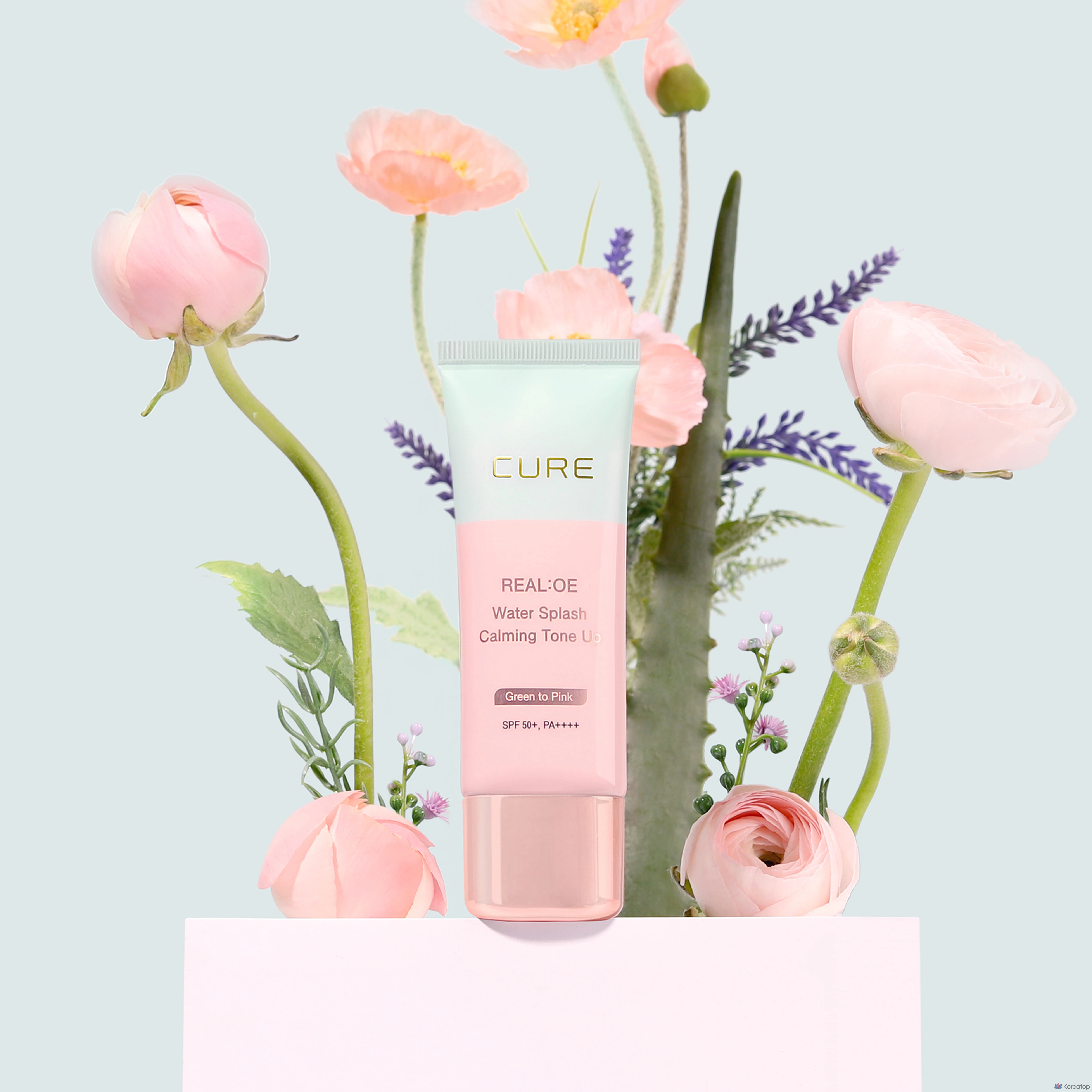 Солнцезащитный крем KIM JEONG MOON Aloe Lasence Loe Cure Realoe Water Splash Calming Tone-Up Sunscreen SPF50+ PA++++, 40 г, 1 шт.