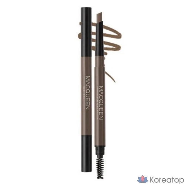 Карандаш для бровей Mqny New York My Strong Auto Eyebrow Pencil Hard Powder, 0,35 г, цвет орехово-коричневый, 1 шт.