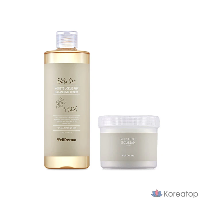 Тоник для лица WellDerma Gold and Silver Balancing Toner, 70 листов, 500 мл, 1 шт.