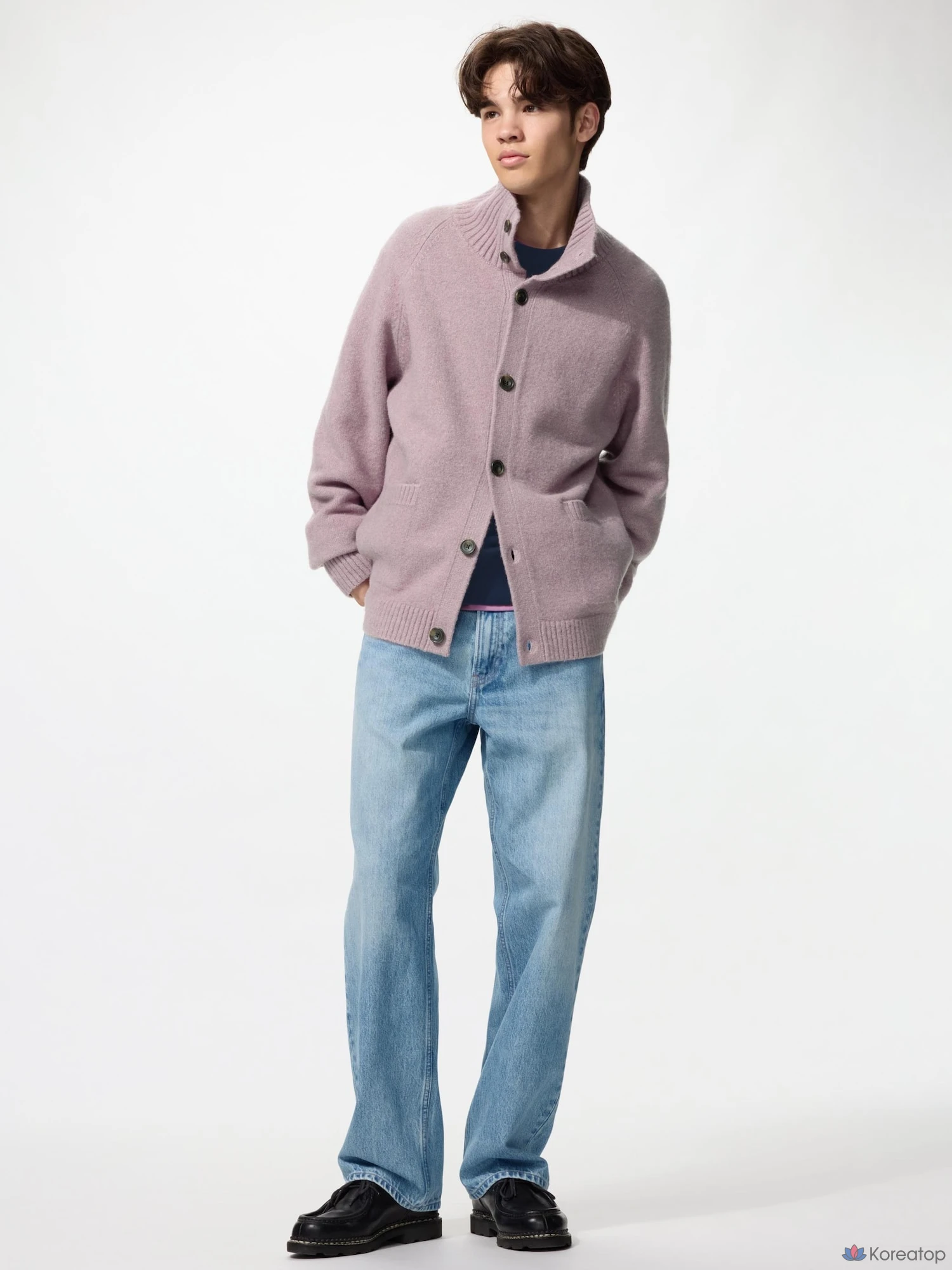 Кардиган Uniqlo Souffle Yarn Stand Collar