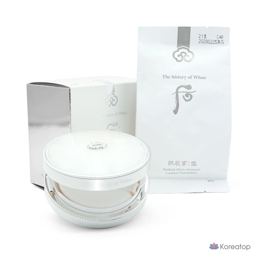 Тональный крем Whoo Gongjinhyang Seol Whitening Moisture Glow Cushion Foundation SPF50+ PA+++ сменный блок № 23, 1 шт., № 21