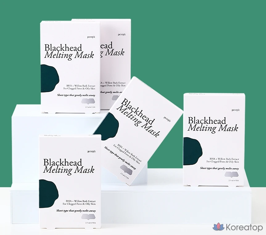 Маска для удаления черных точек Petitfée Blackhead Melting Mask 12,5 мл, 4 пакетика, упаковка из 5 штук, фото 2