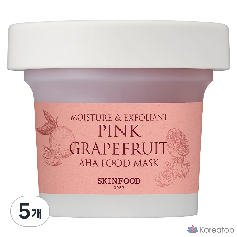 Маска для лица Skinfood с розовым грейпфрутом и AHA-кислотами, 1 упаковка, 5 упаковок