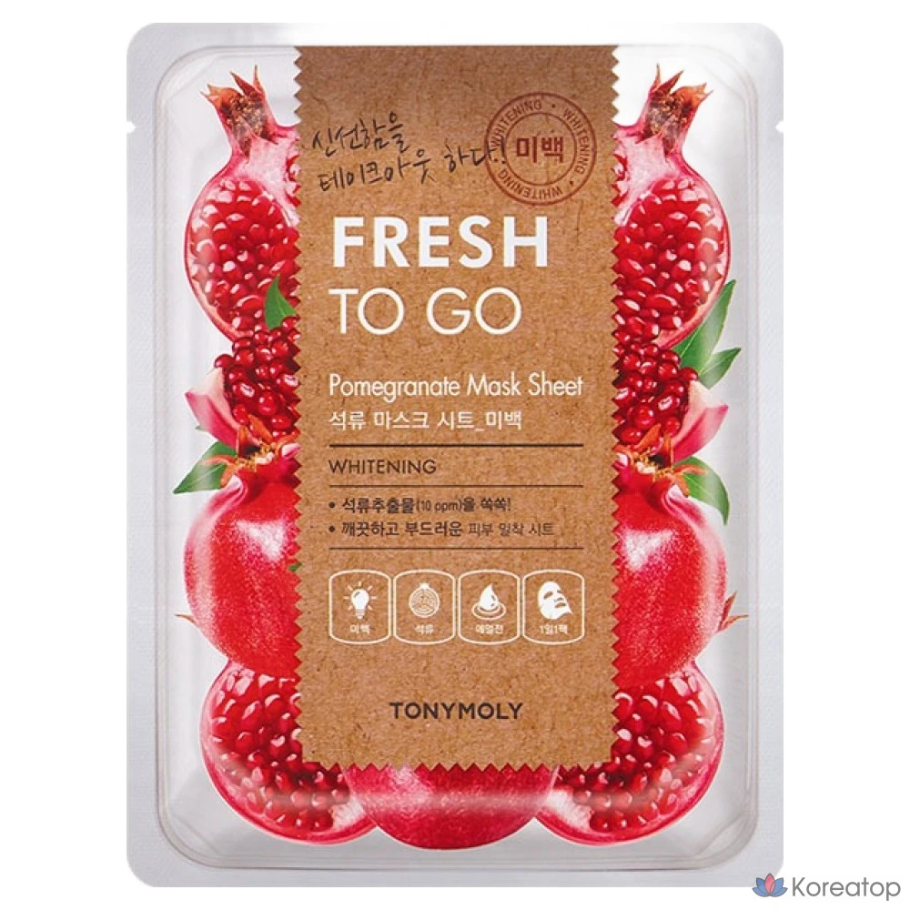 Тканевая маска для лица Tony Moly Fresh To Go с гранатом, 1 упаковка, 1 шт.