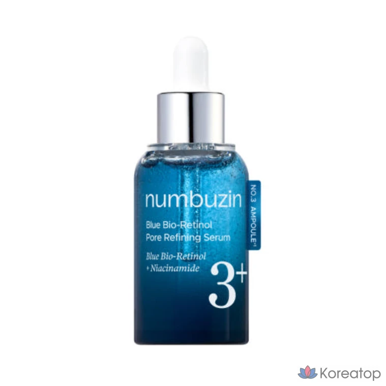 Ампула Numbuzin No. 3 Blue Bio Retinol для сужения пор (30 мл + 30 мл), 1 шт., 60 мл