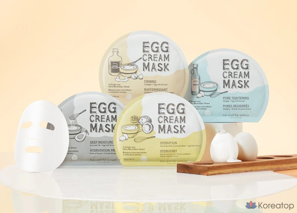 Увлажняющая маска для лица Too Cool For School Egg Cream Mask, 1 упаковка, 5 шт., фото 3