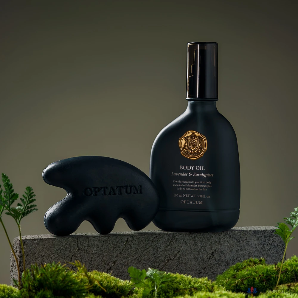 Набор для ухода Optatum Vegan Body Oil &amp; Gua Sha Soap Gift Set, 1 шт.