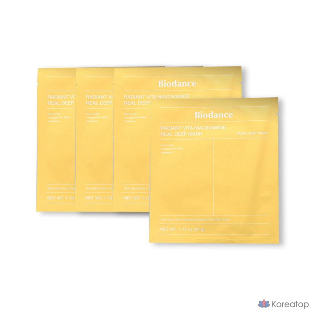 Biodence Radiant Vita Niacinamide Real Deep Mask, 2 упаковки, 4 штуки