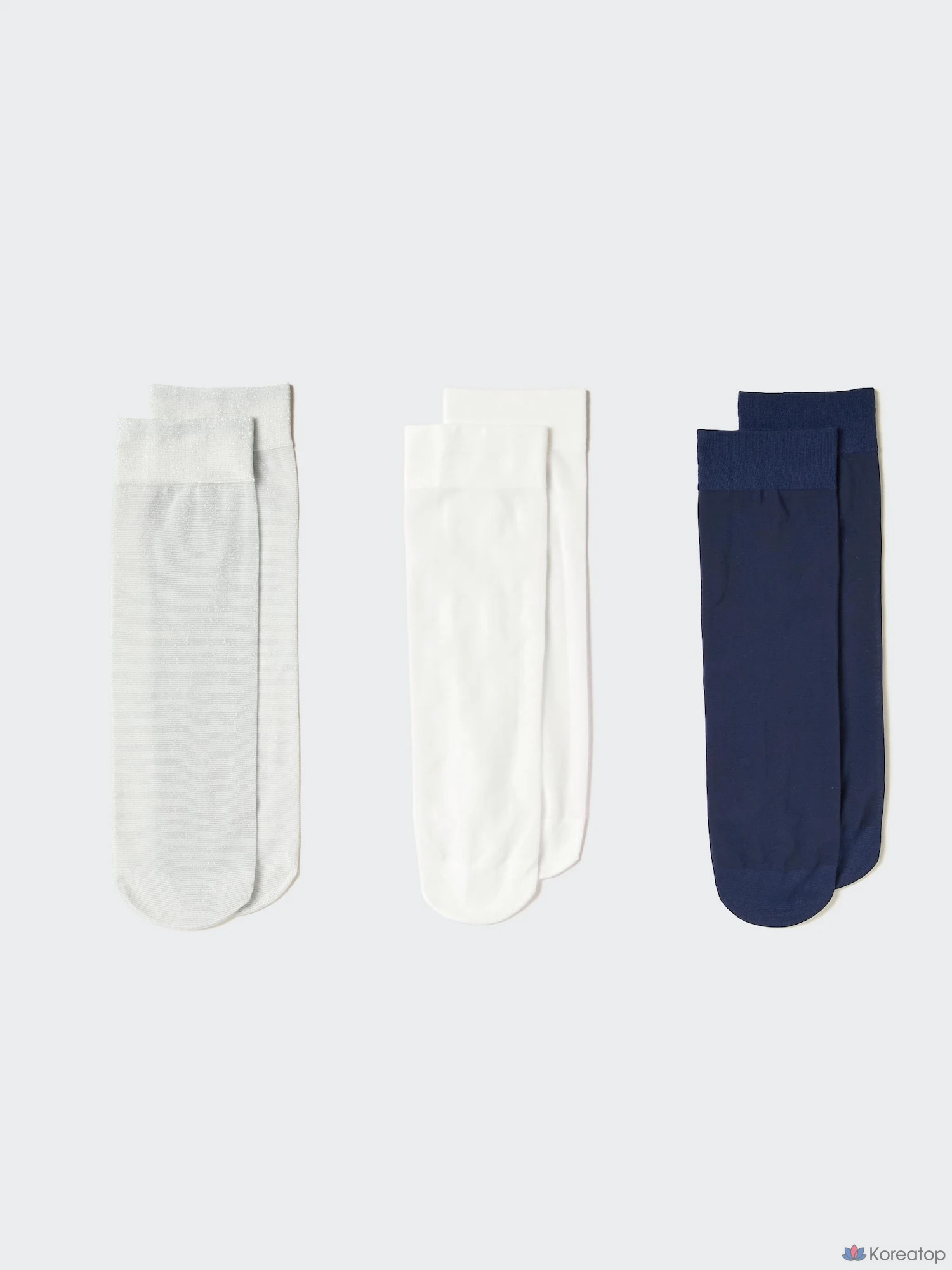 Носки Uniqlo Crew Sheer Glitter, 3 пары