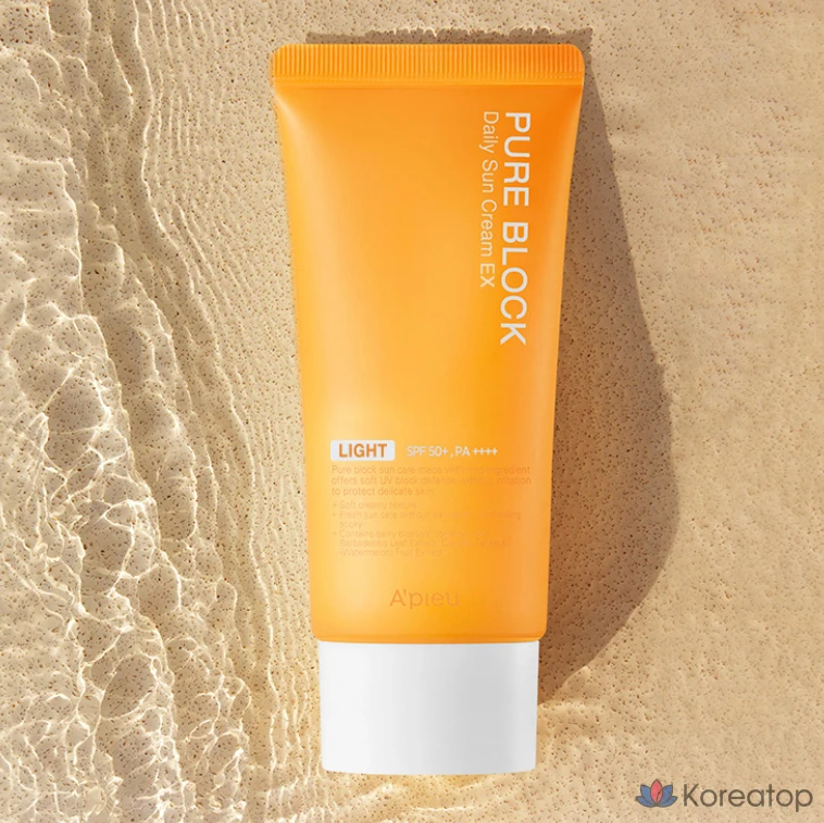Солнцезащитный крем A'Pieu Pure Block Natural Daily Sunscreen Light SPF50+ PA++++, 50 мл, 1 шт., фото 2